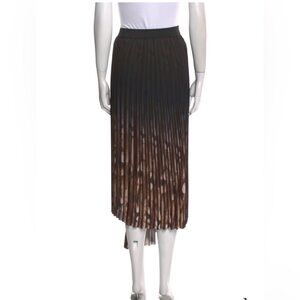 Asymmetrical By Malene Birger printed brown and black pleated skirt